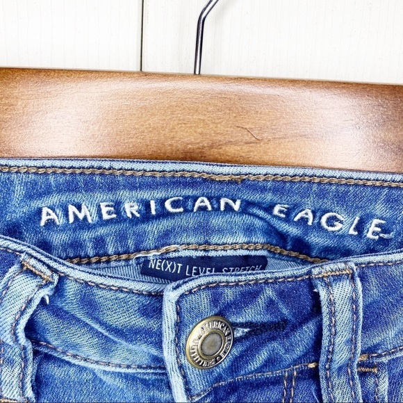 American Eagle Super Hi-Rise Distressed Jegging Skinny Raw Hem Jeans - Picture 2 of 13